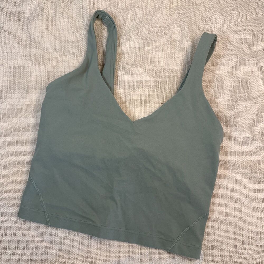 Lululemon Align Tank Top Size 2 Green Activewear Gym Yoga